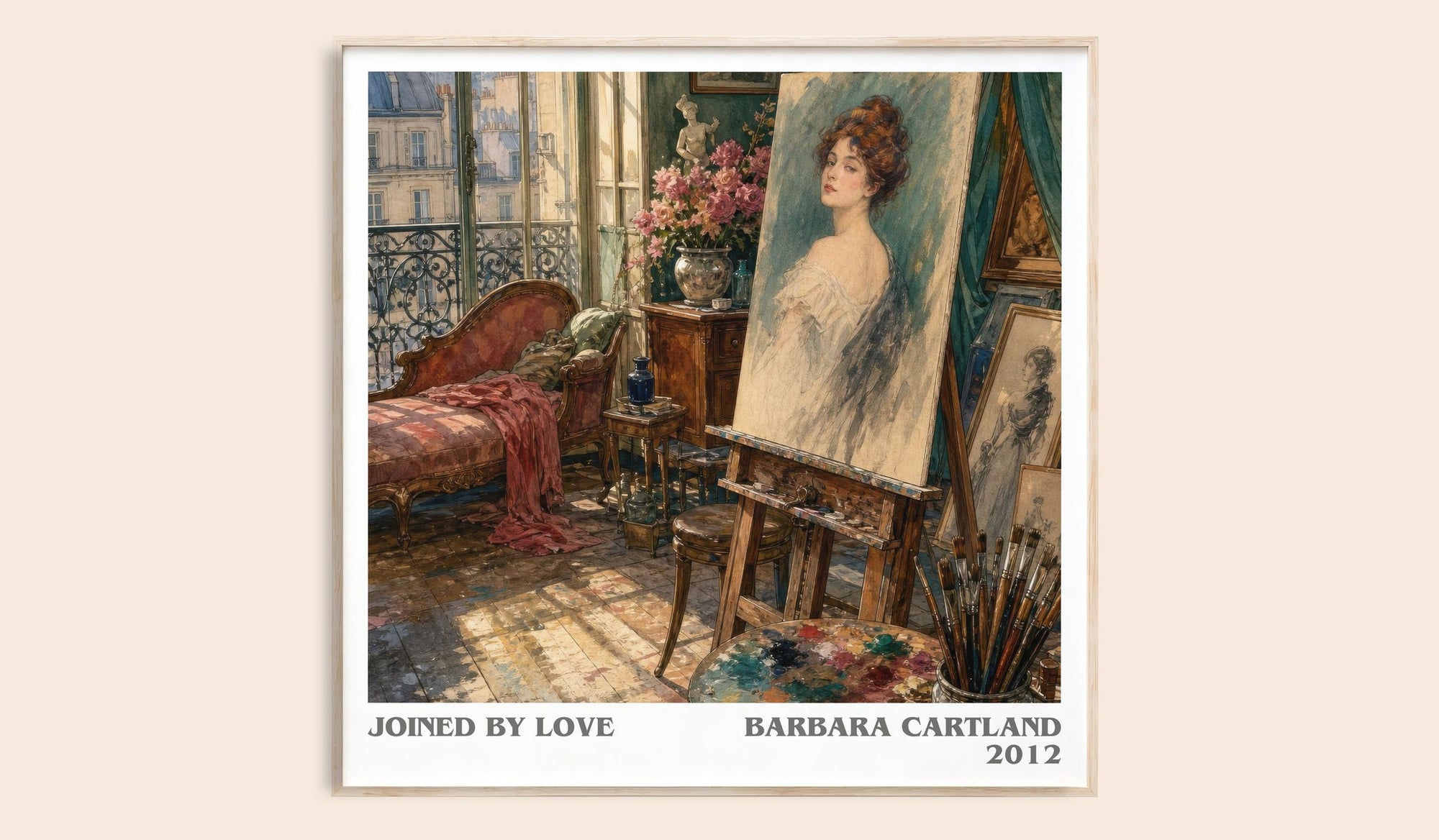 Joined By Love literary book poster by Barbara Cartland – framed literary art print