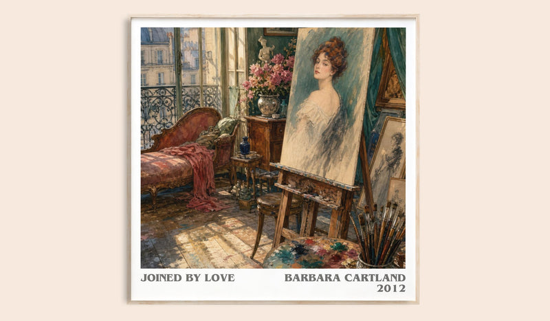 Joined By Love literary book poster by Barbara Cartland – framed literary art print