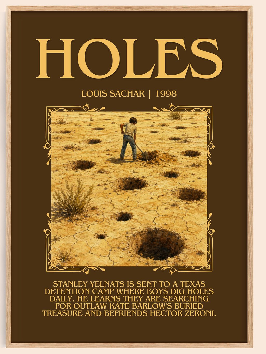 Holes Minimalist Book Poster by Louis Sachar – book poster