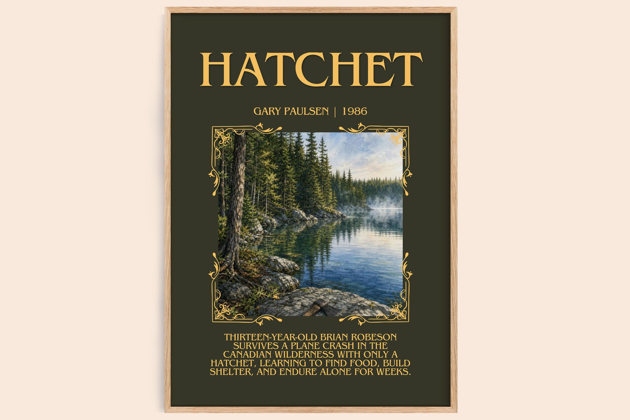 Hatchet Minimalist Book Poster by Gary Paulsen