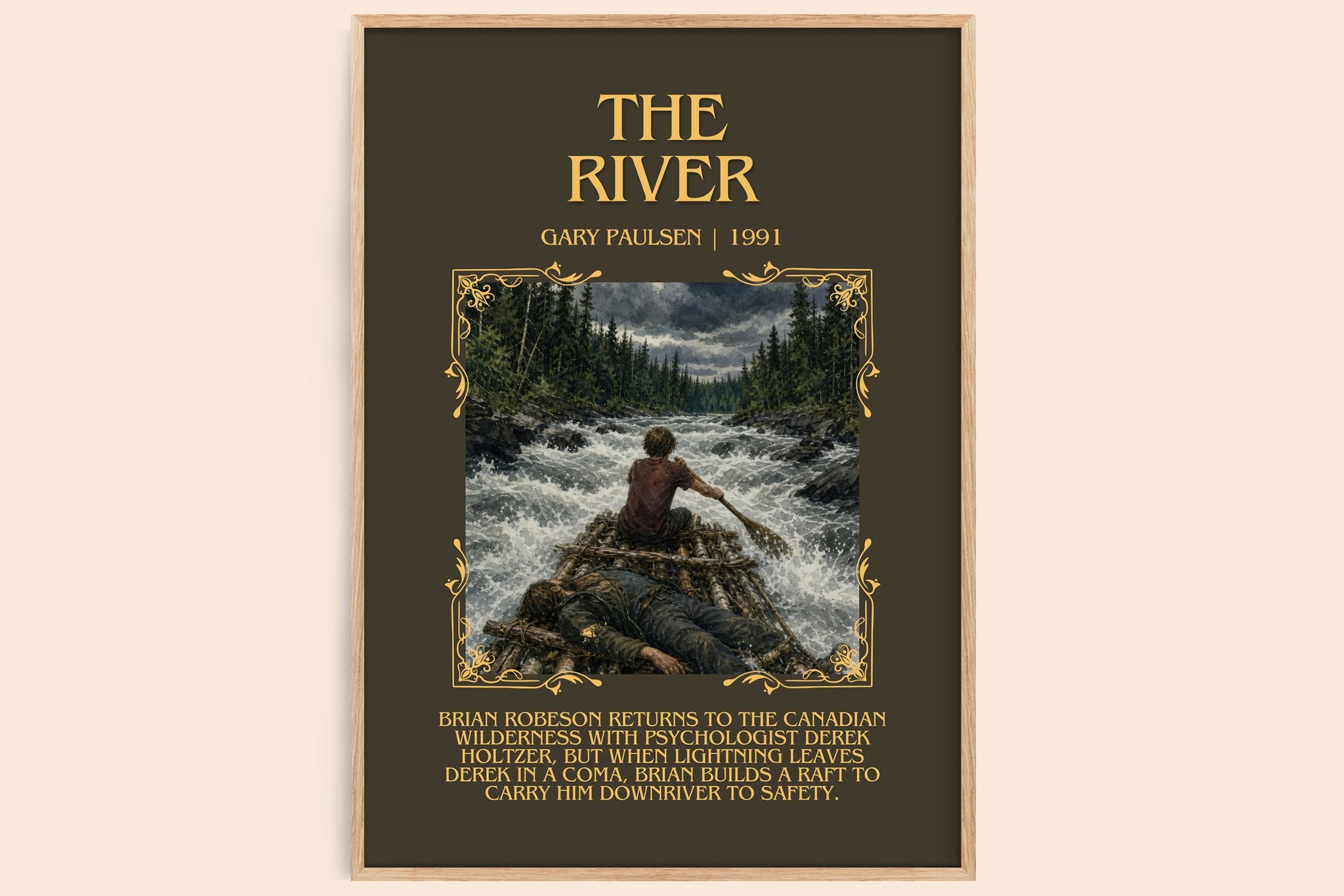 The River Minimalist Book Poster by Gary Paulsen