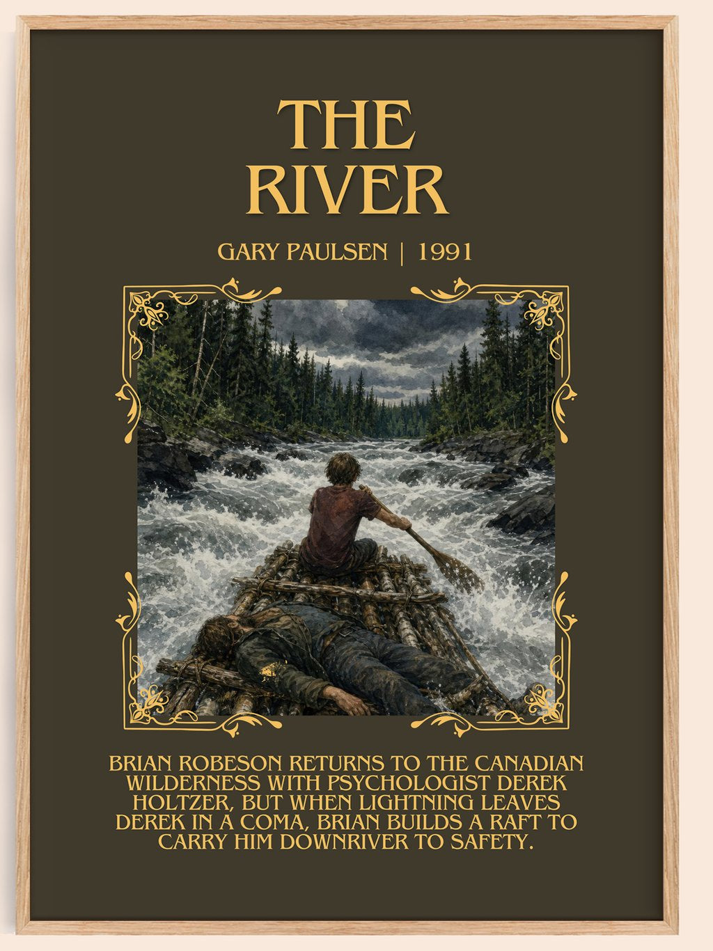 The River Minimalist Book Poster by Gary Paulsen – book poster
