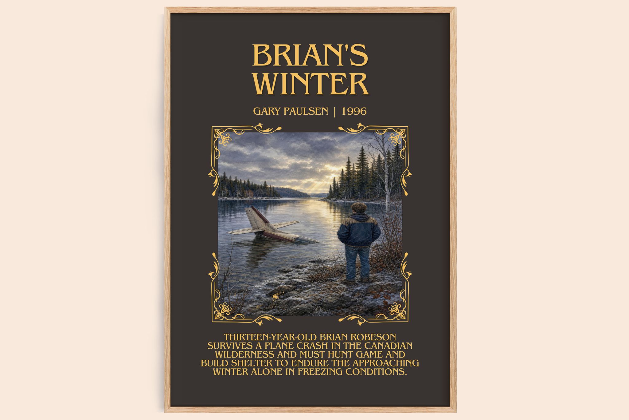 Brian's Winter Minimalist Book Poster by Gary Paulsen