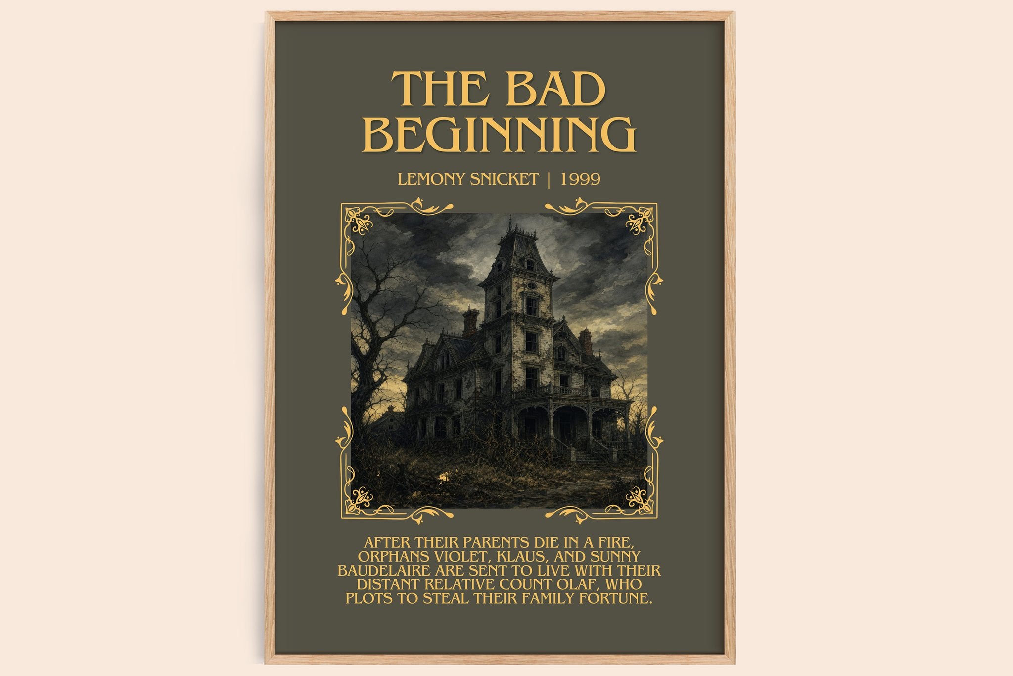 The Bad Beginning Minimalist Book Poster by Lemony Snicket