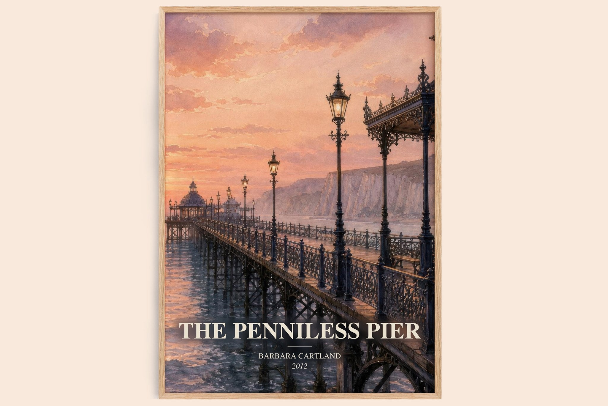 The Penniless Pier Book Watercolour Illustration by Barbara Cartland