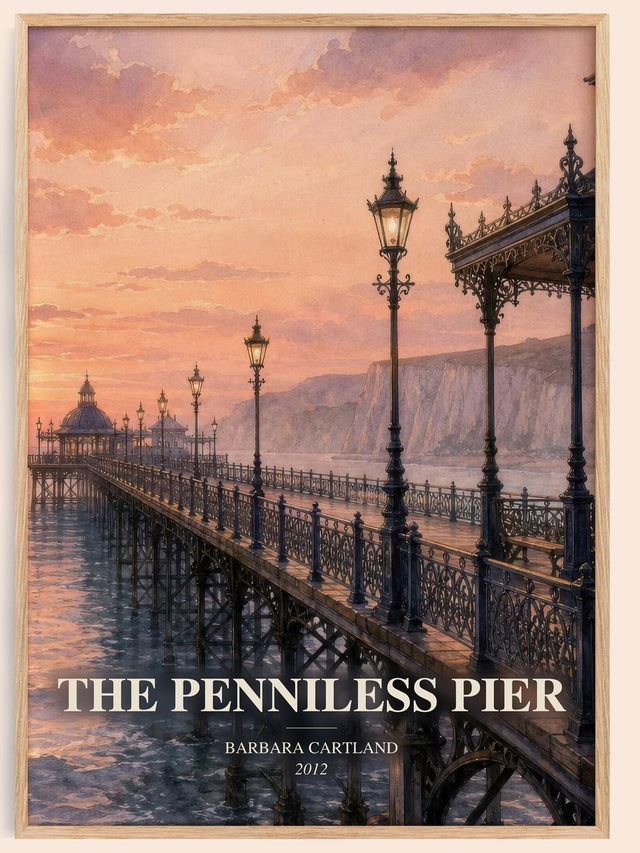 The Penniless Pier Book Watercolour Illustration by Barbara Cartland