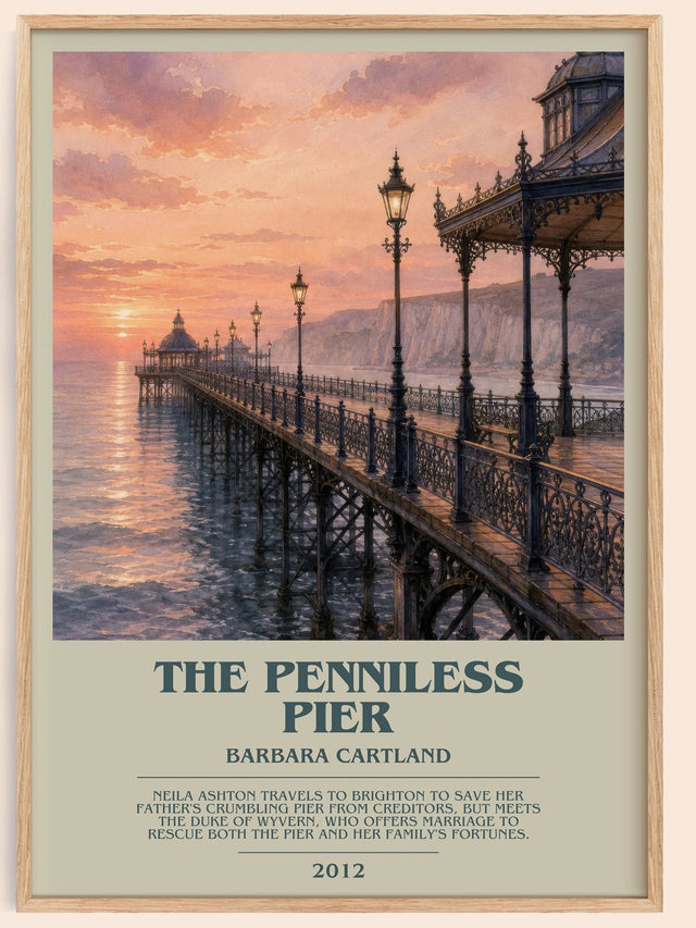 The Penniless Pier Bookish Wall Art by Barbara Cartland