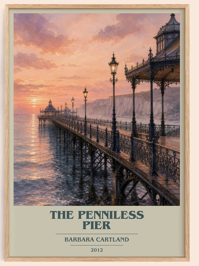 The Penniless Pier Book Cover Poster by Barbara Cartland