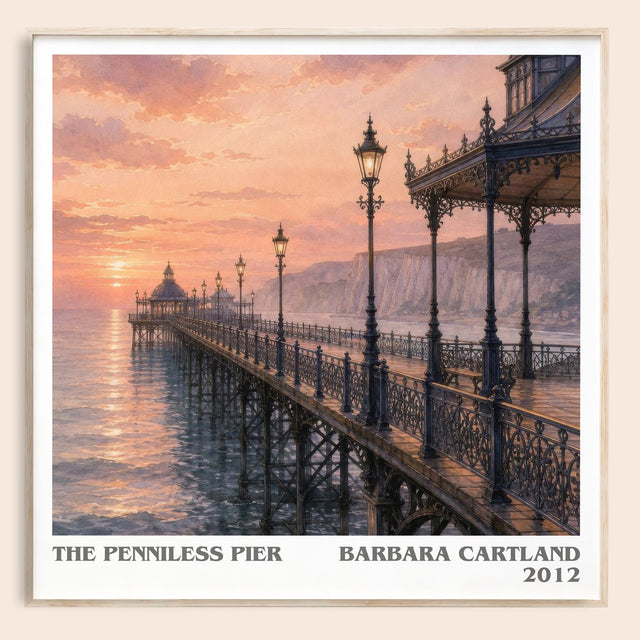 The Penniless Pier Literary Art Print by Barbara Cartland
