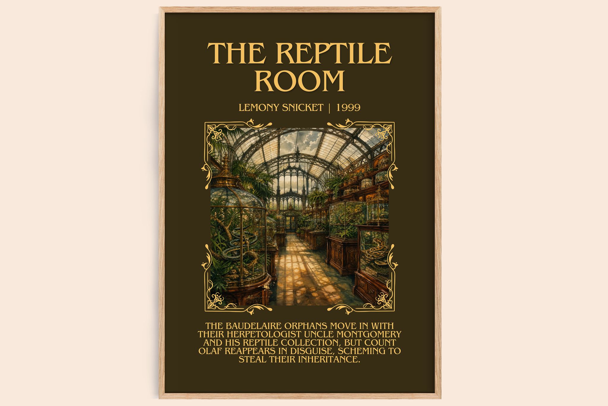 The Reptile Room Minimalist Book Poster by Lemony Snicket