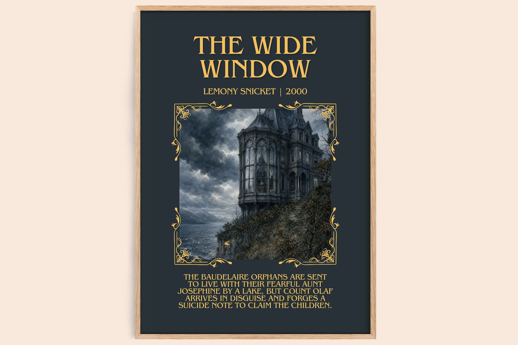 The Wide Window Minimalist Book Poster by Lemony Snicket