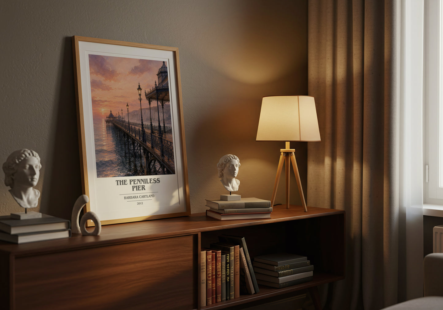 The Penniless Pier book cover book poster framed on wall – romance wall art