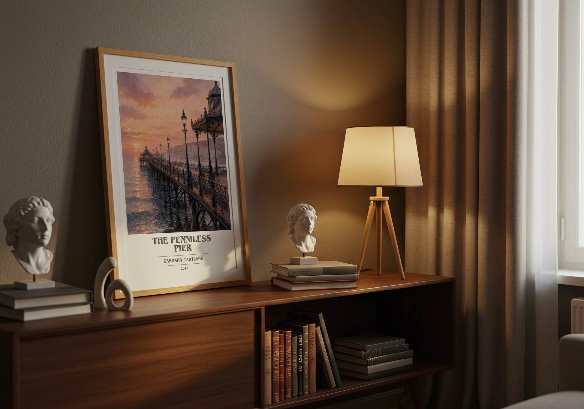 The Penniless Pier book cover book poster framed on wall – romance wall art