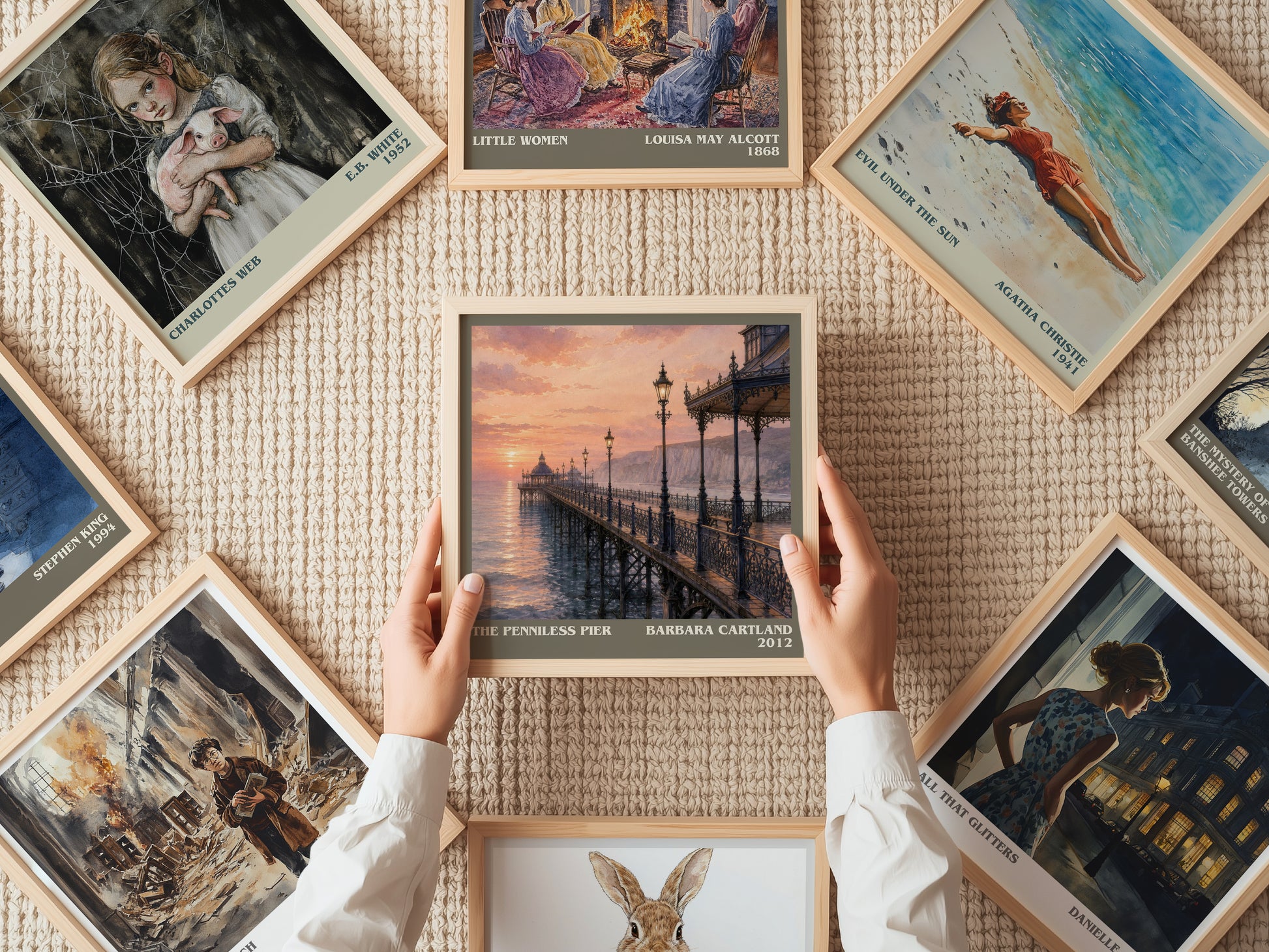 The Penniless Pier literary book poster framed on wall – romance wall art
