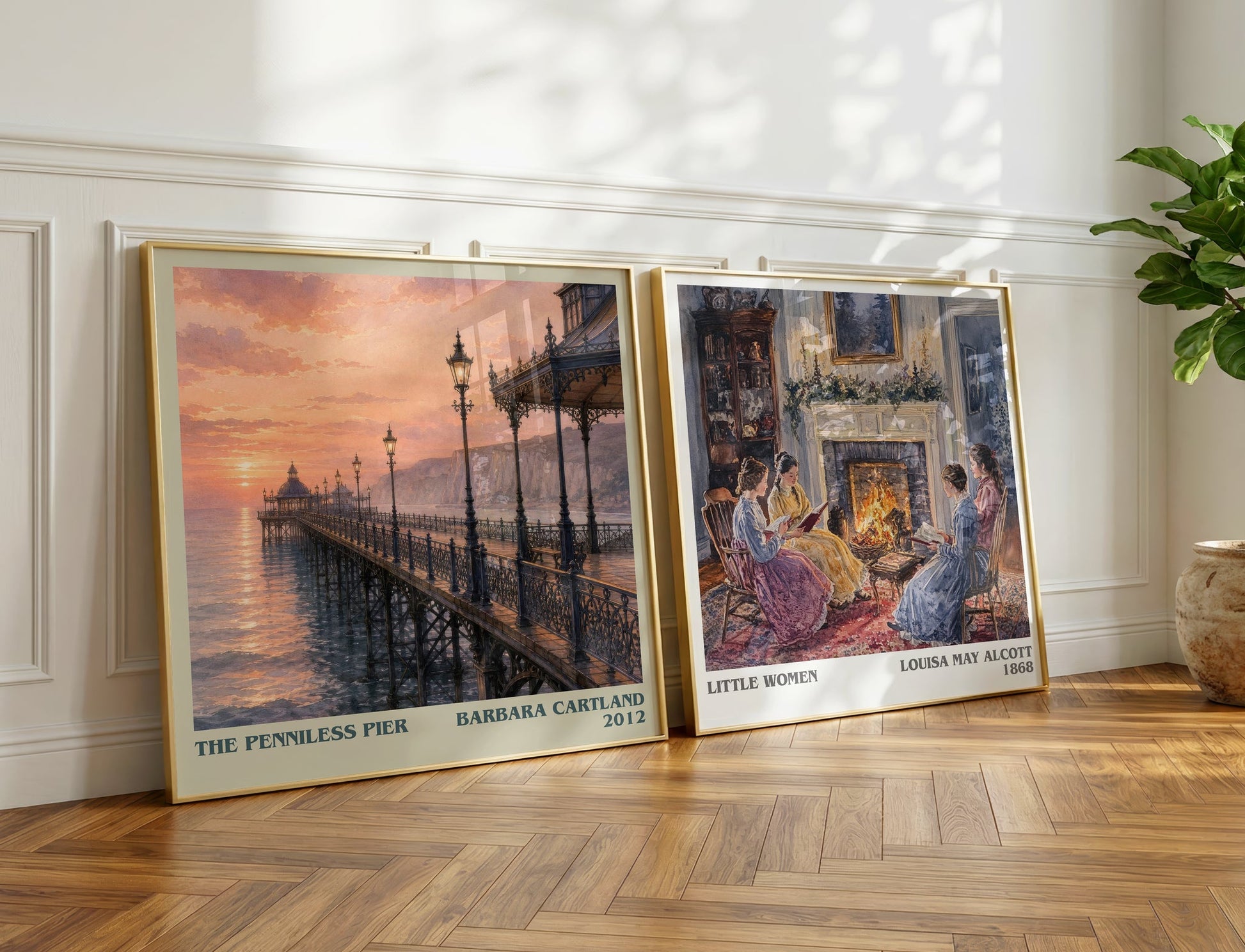 The Penniless Pier literary print on bookshelf – Barbara Cartland fan gift