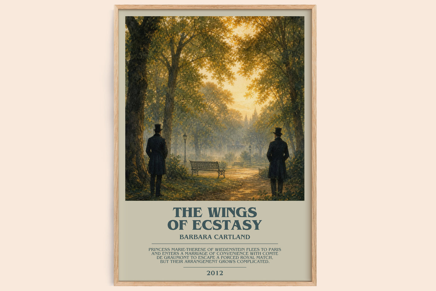 The Wings Of Ecstasy bookish book poster by Barbara Cartland – framed literary art print