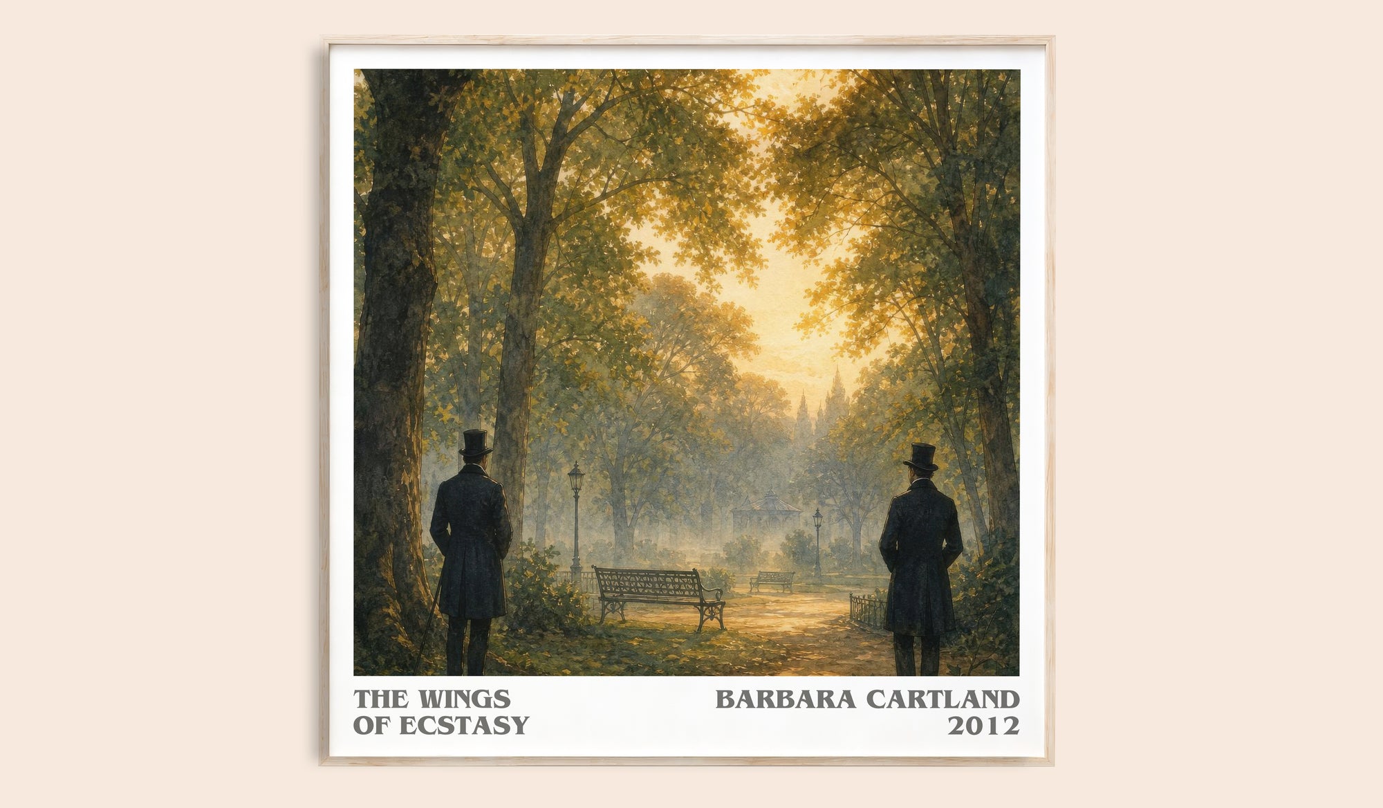 The Wings Of Ecstasy literary book poster by Barbara Cartland – framed literary art print