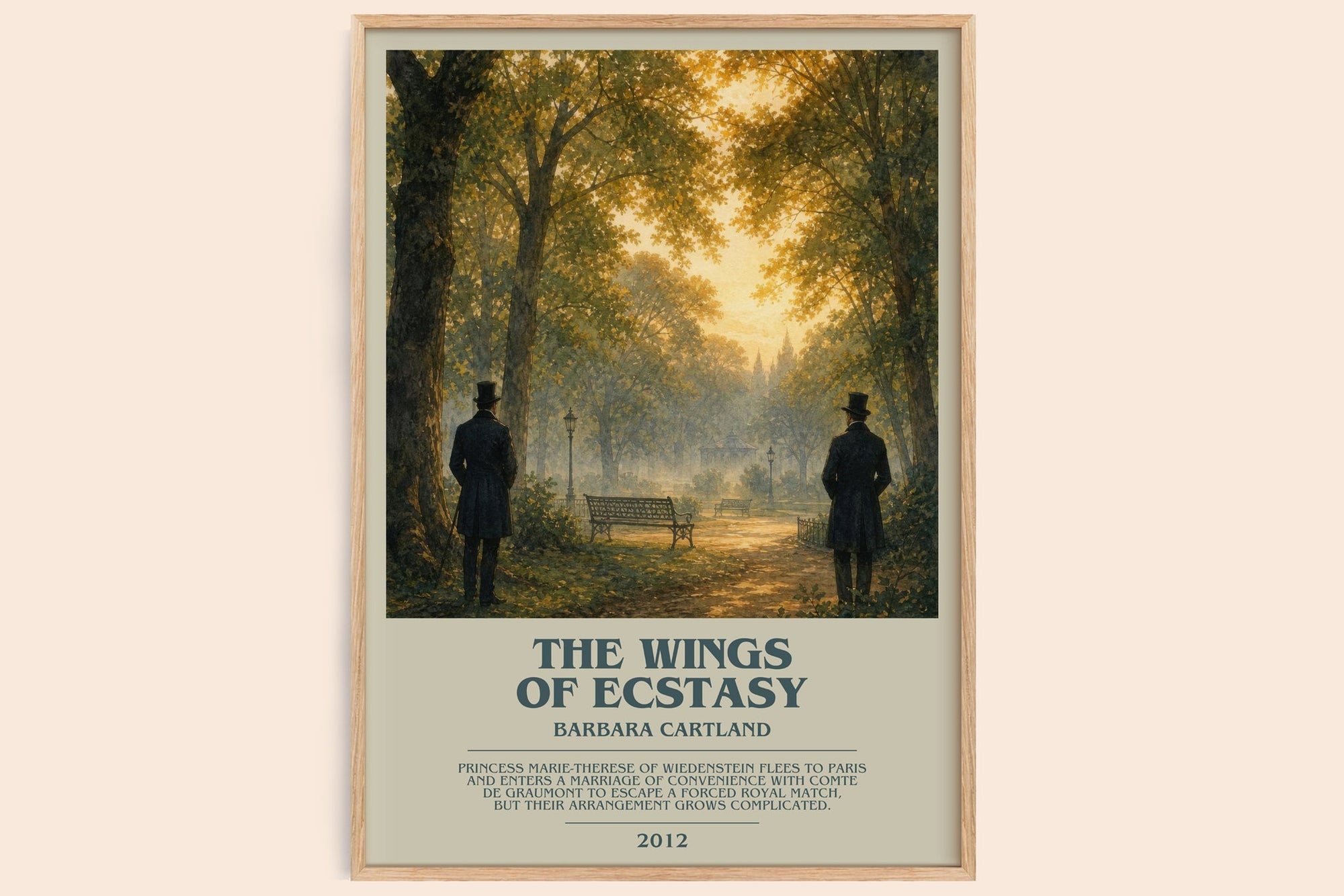 The Wings Of Ecstasy bookish book poster by Barbara Cartland – framed literary art print