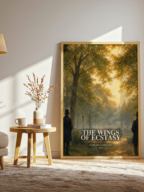 The Wings Of Ecstasy watercolour print in frame leaning in hallway – romance wall art