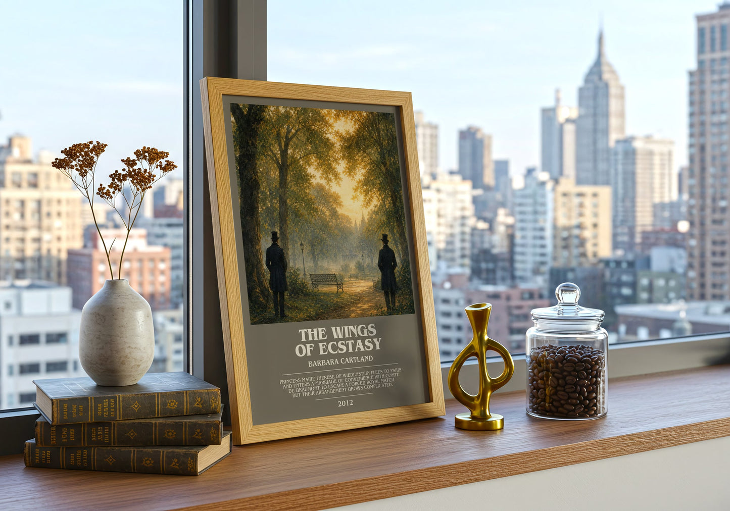The Wings Of Ecstasy bookish print framed by window – literary home decor