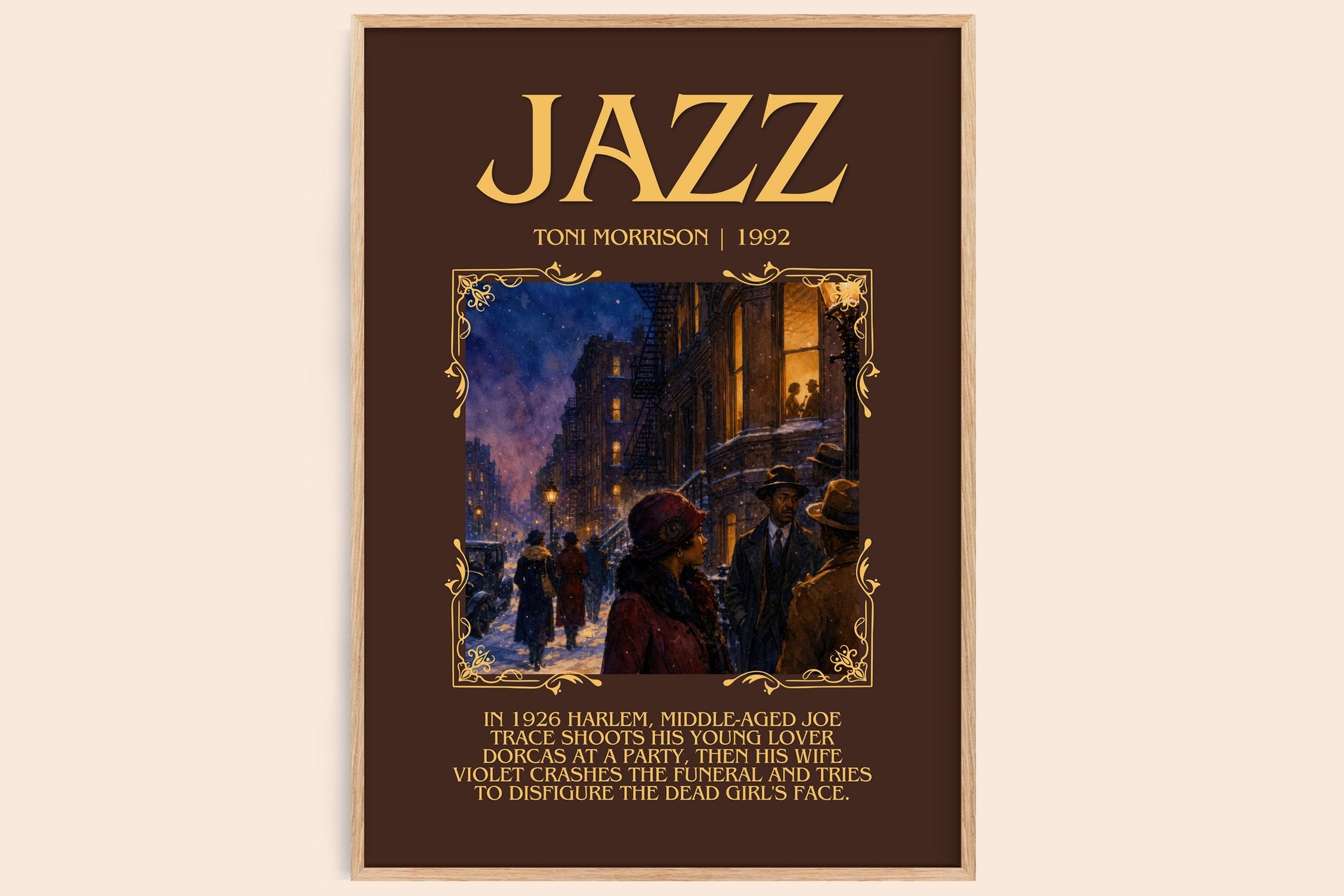 Jazz Minimalist Book Poster by Toni Morrison