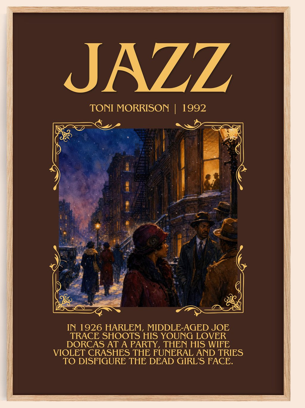 Jazz Minimalist Book Poster by Toni Morrison – book poster