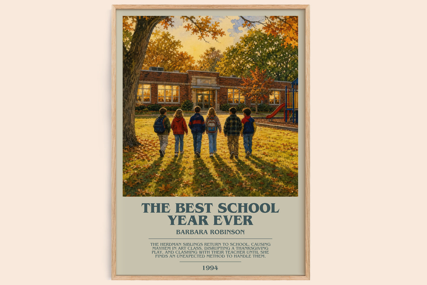 The Best School Year Ever bookish book poster by Barbara Robinson – framed literary art print