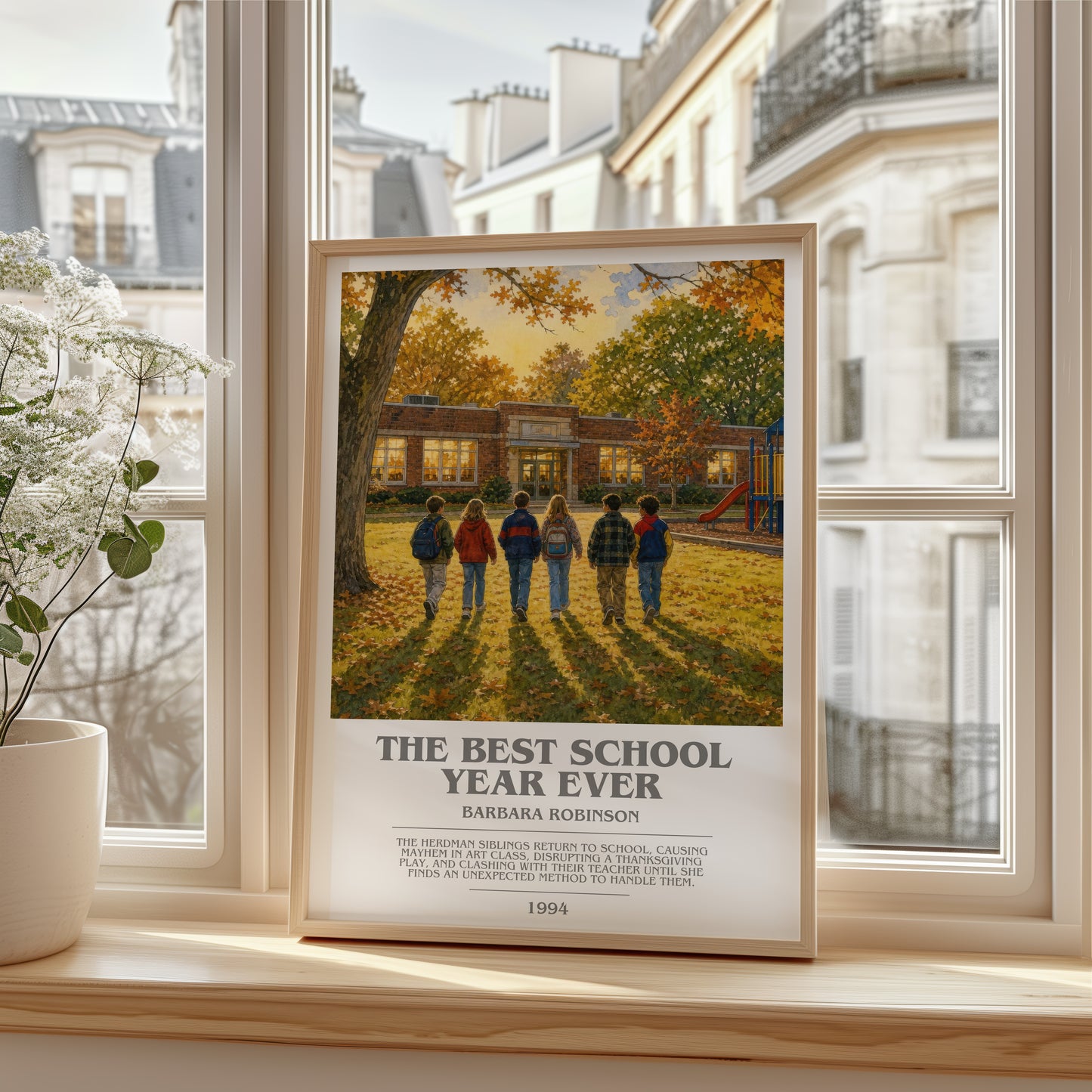 The Best School Year Ever bookish poster colour and style options – Barbara Robinson book art