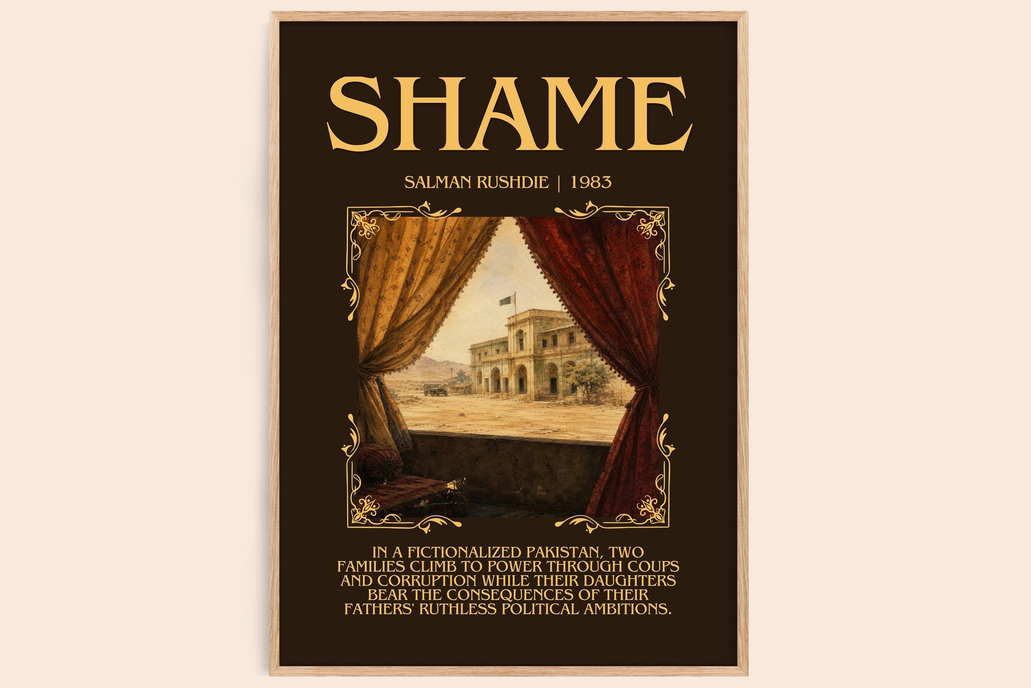 Shame Minimalist Book Poster by Salman Rushdie