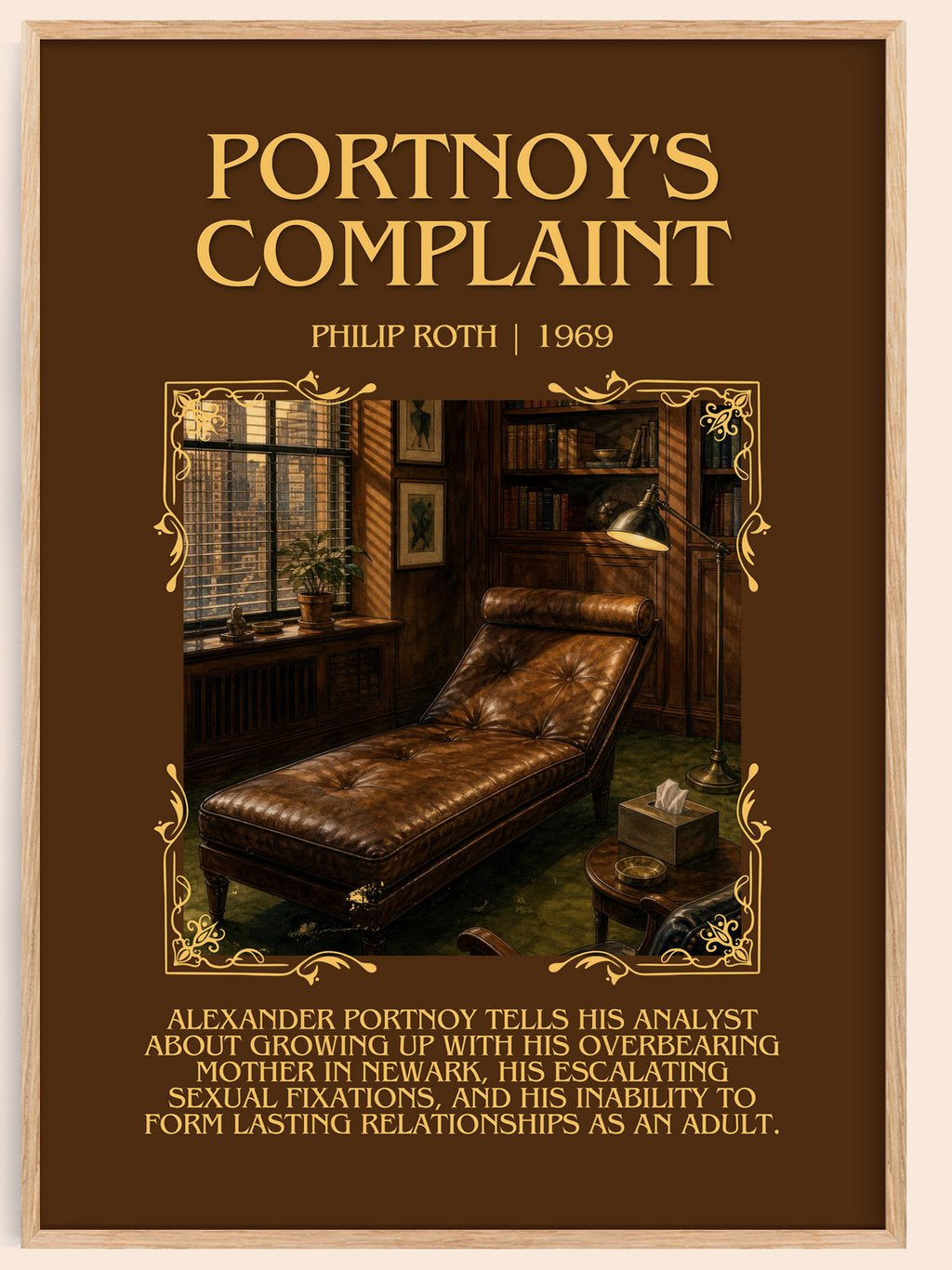Portnoy's Complaint Minimalist Book Poster by Philip Roth – book poster