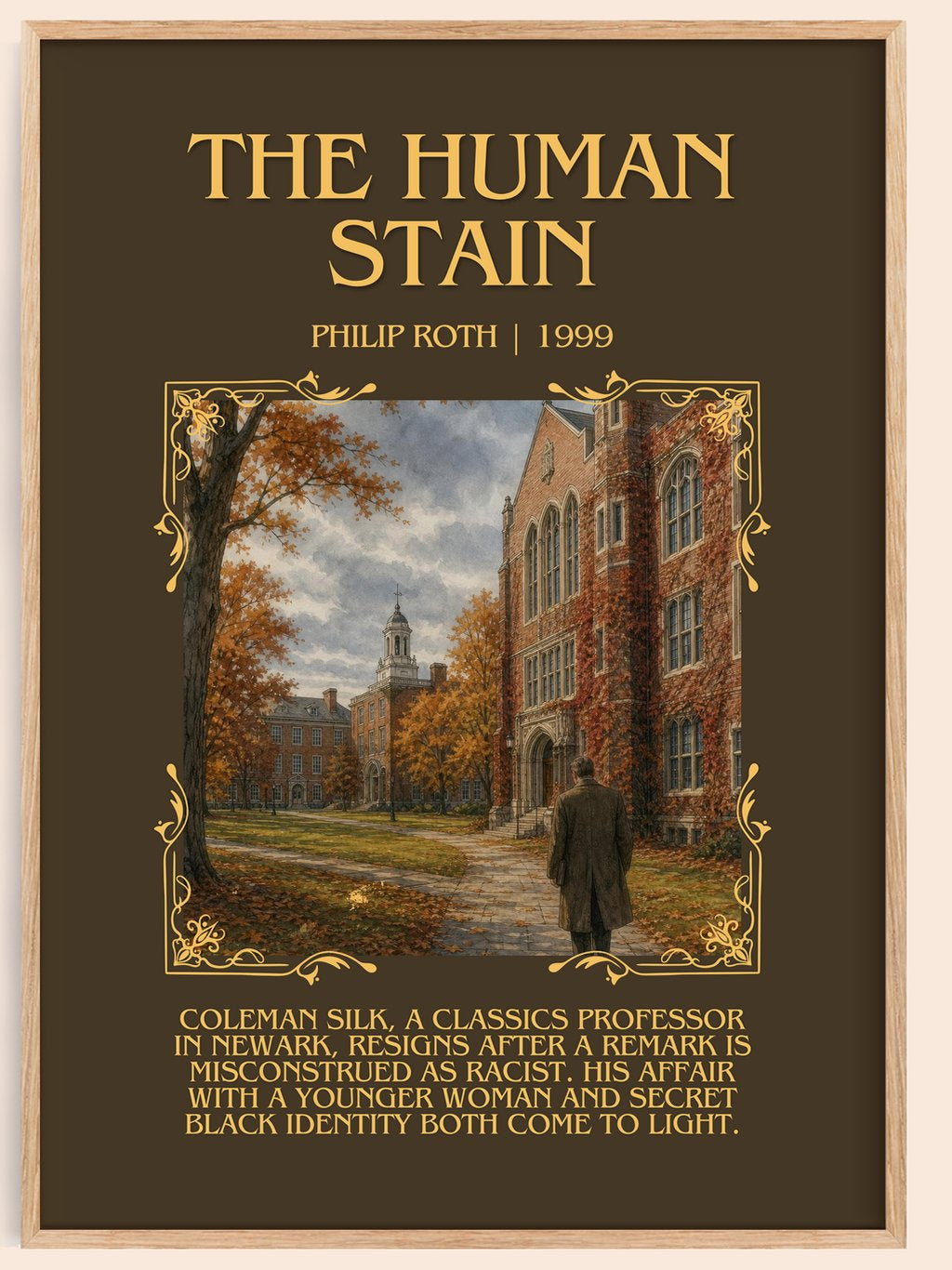The Human Stain Minimalist Book Poster by Philip Roth – book poster