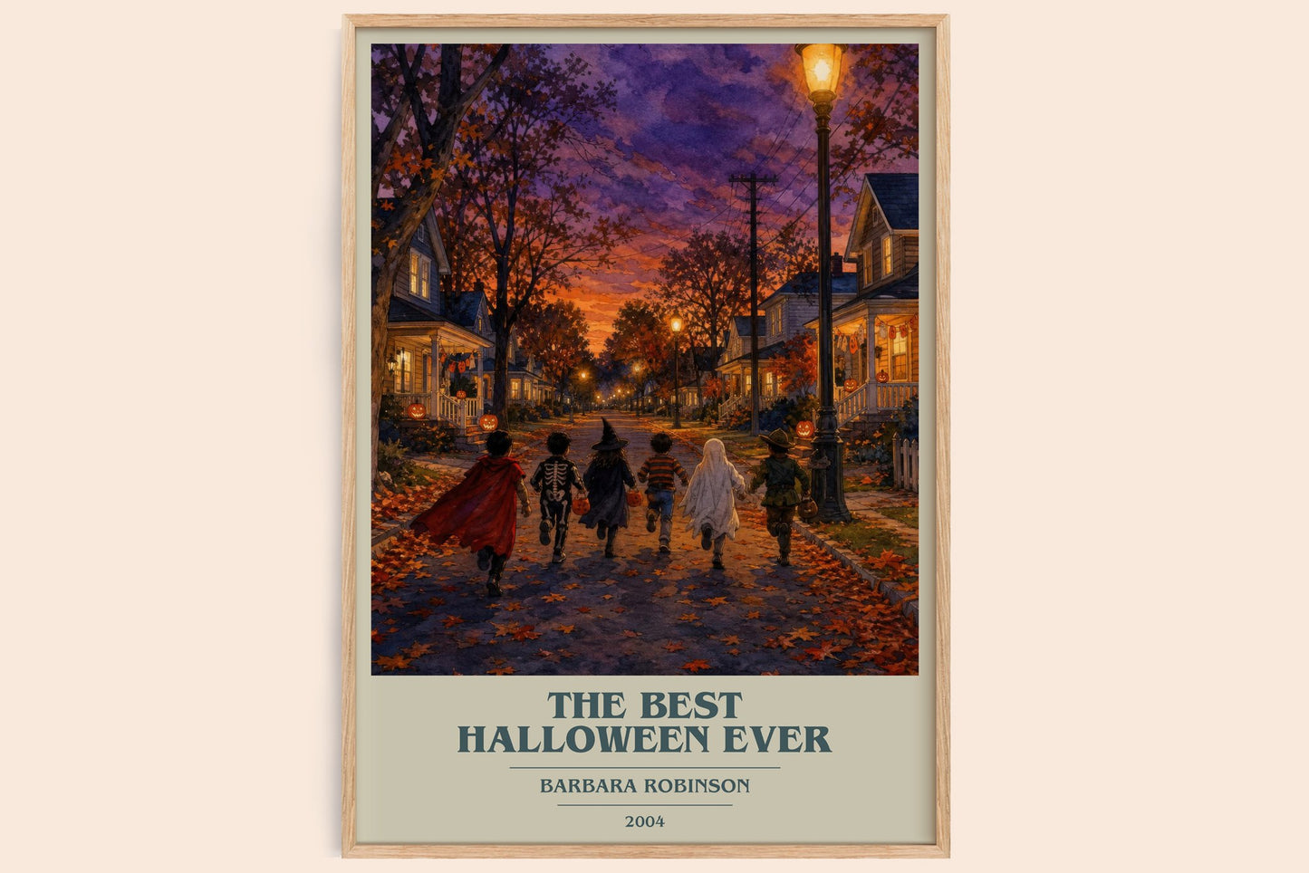 The Best Halloween Ever book cover book poster by Barbara Robinson – framed literary art print