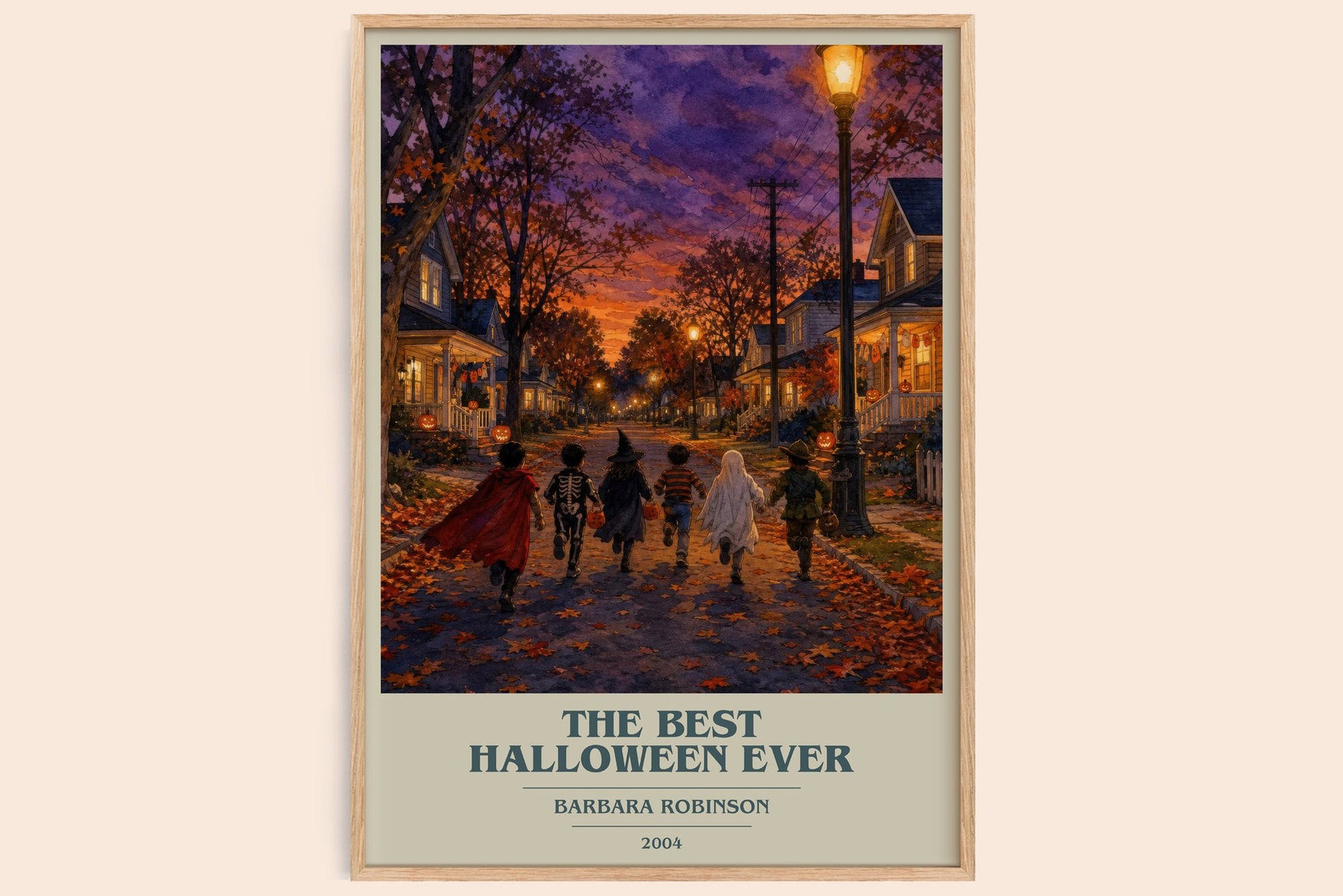 The Best Halloween Ever book cover book poster by Barbara Robinson – framed literary art print
