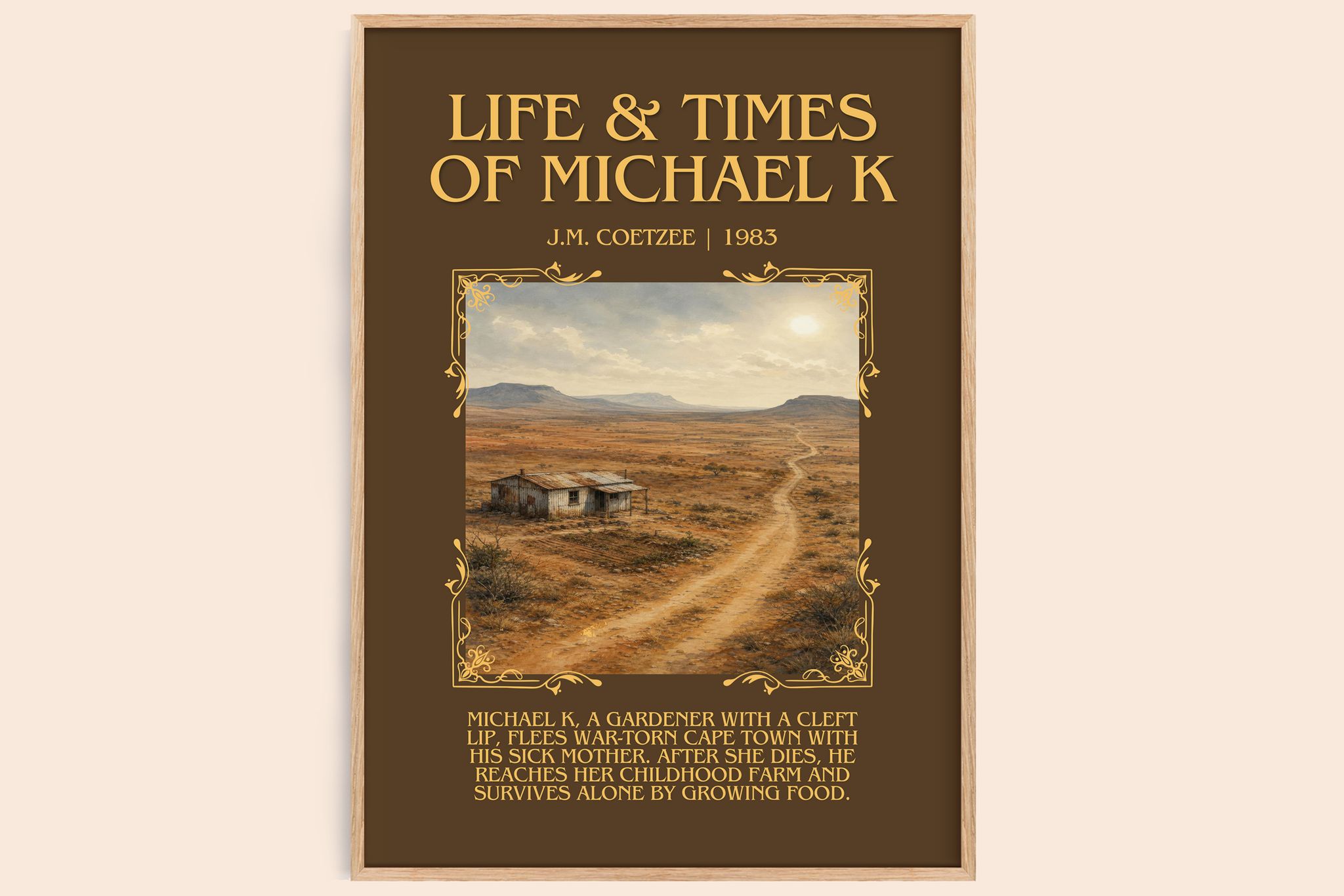 Life & Times of Michael K Minimalist Book Poster by J.M. Coetzee