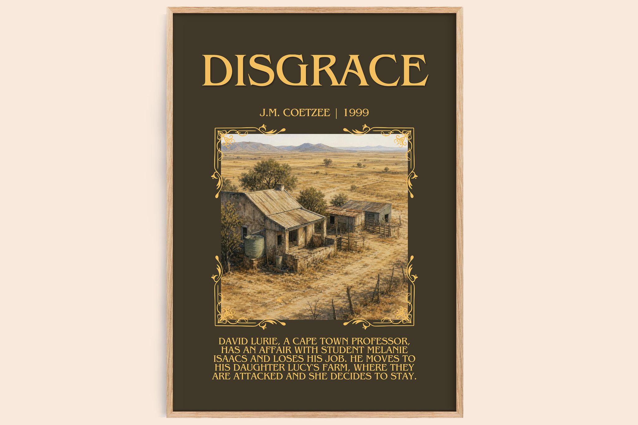 Disgrace Minimalist Book Poster by J.M. Coetzee