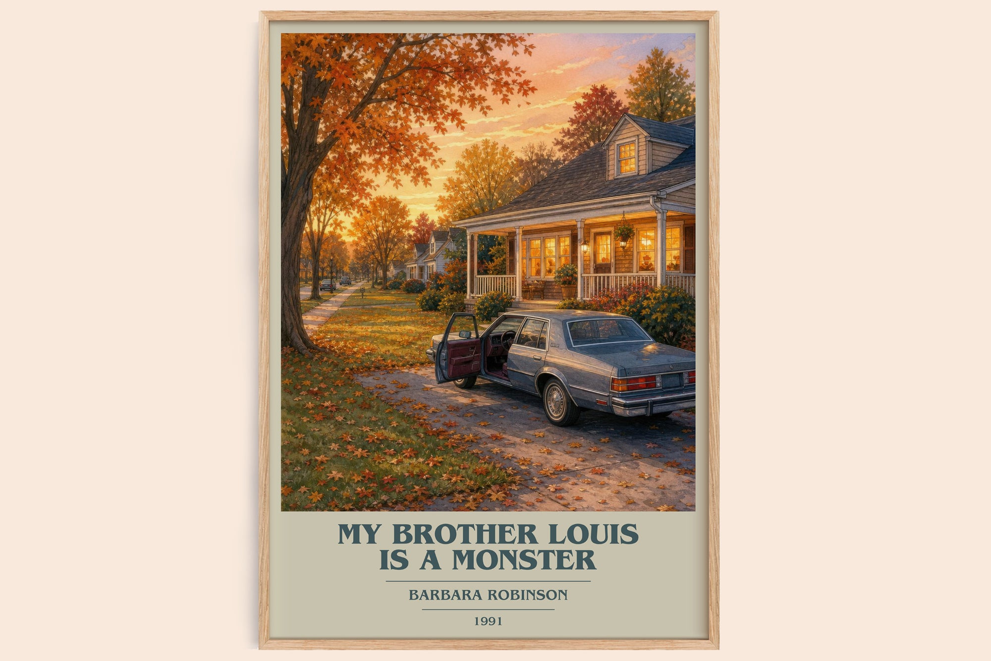 My Brother Louis Is A Monster book cover book poster by Barbara Robinson – framed literary art print