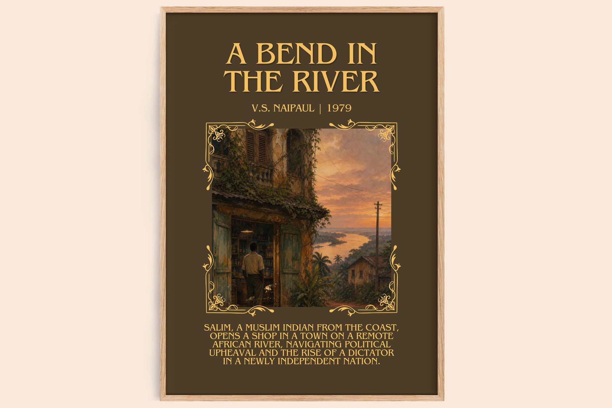 A Bend in the River Minimalist Book Poster by V.S. Naipaul