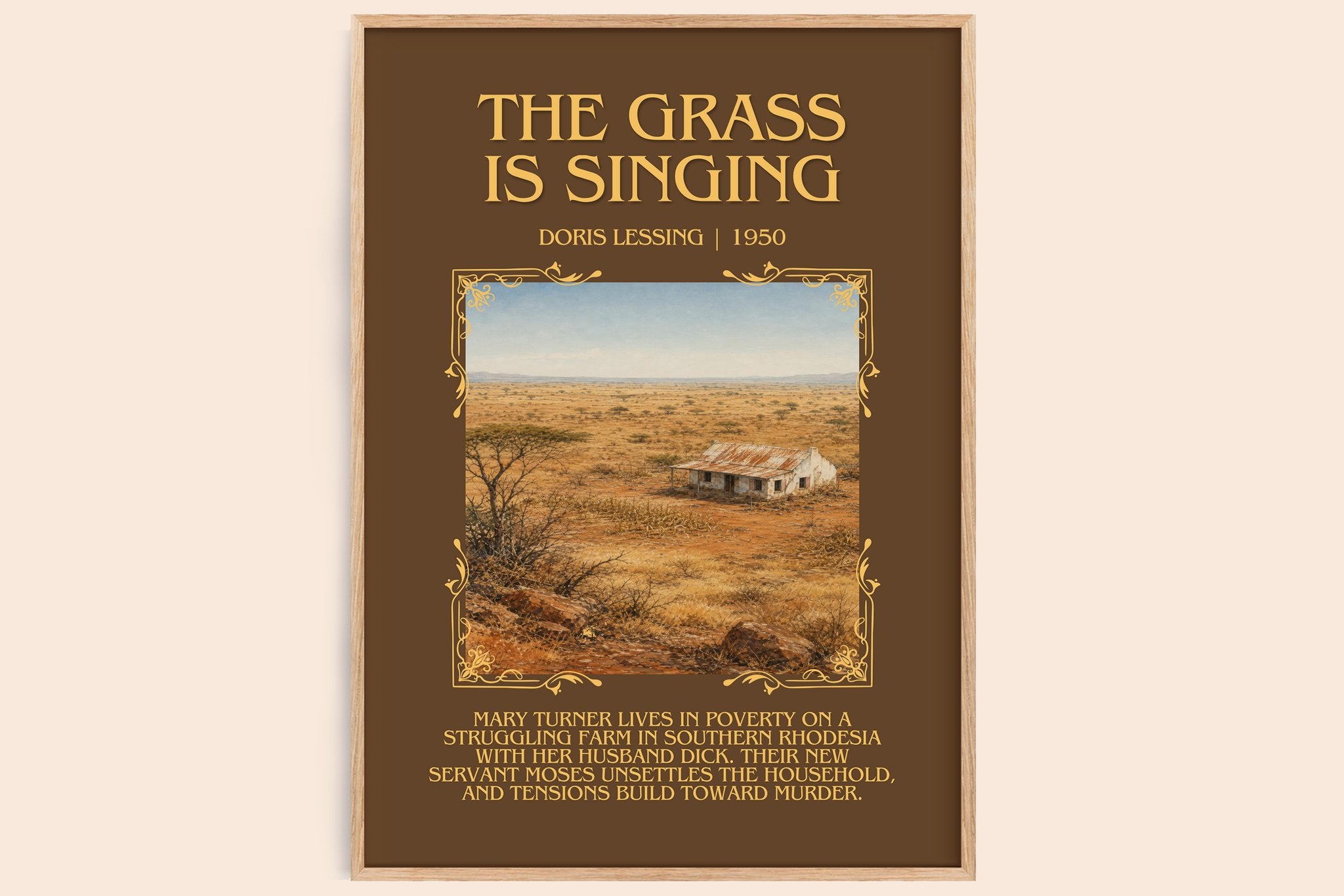 The Grass Is Singing Minimalist Book Poster by Doris Lessing