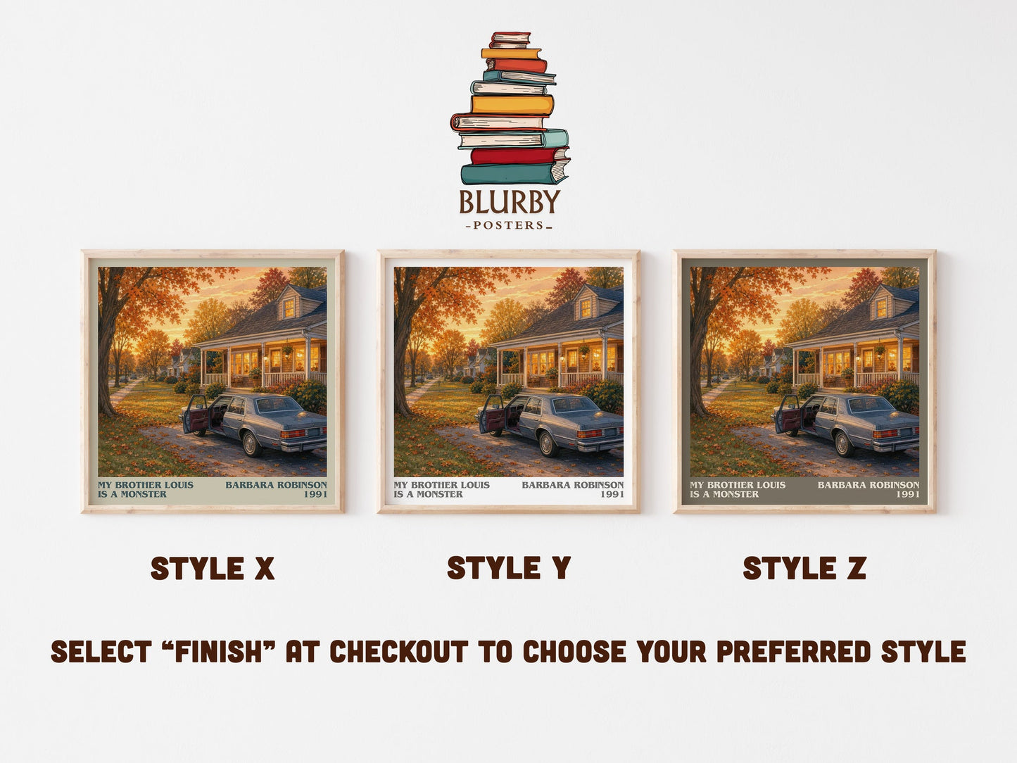 My Brother Louis Is A Monster literary print in frame leaning in hallway – childrens wall art