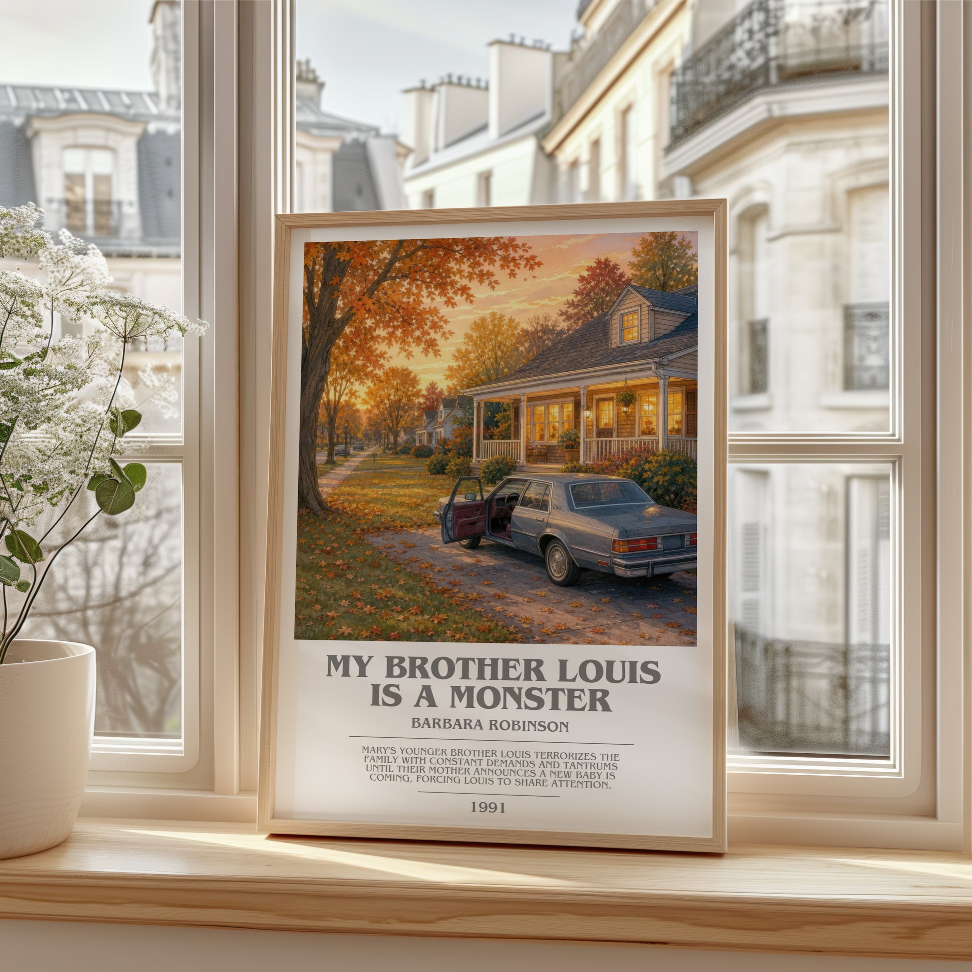 My Brother Louis Is A Monster bookish poster colour and style options – Barbara Robinson book art