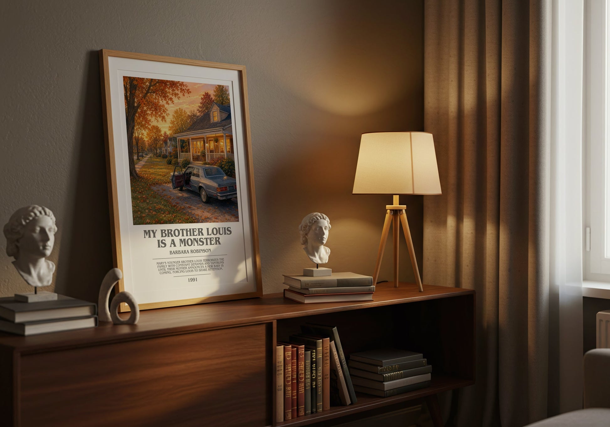 My Brother Louis Is A Monster bookish book poster framed on wall – childrens wall art