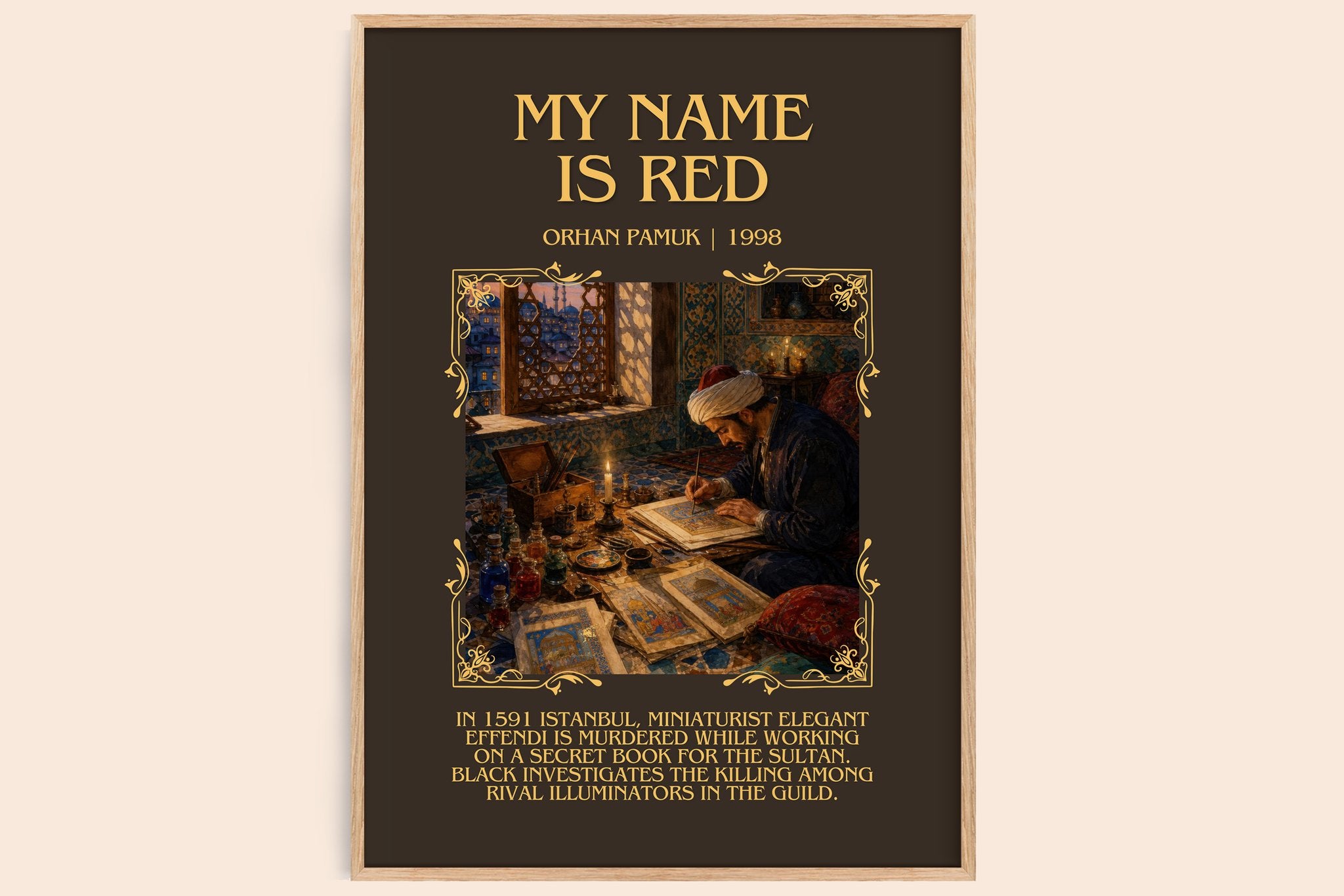 My Name Is Red Minimalist Book Poster by Orhan Pamuk