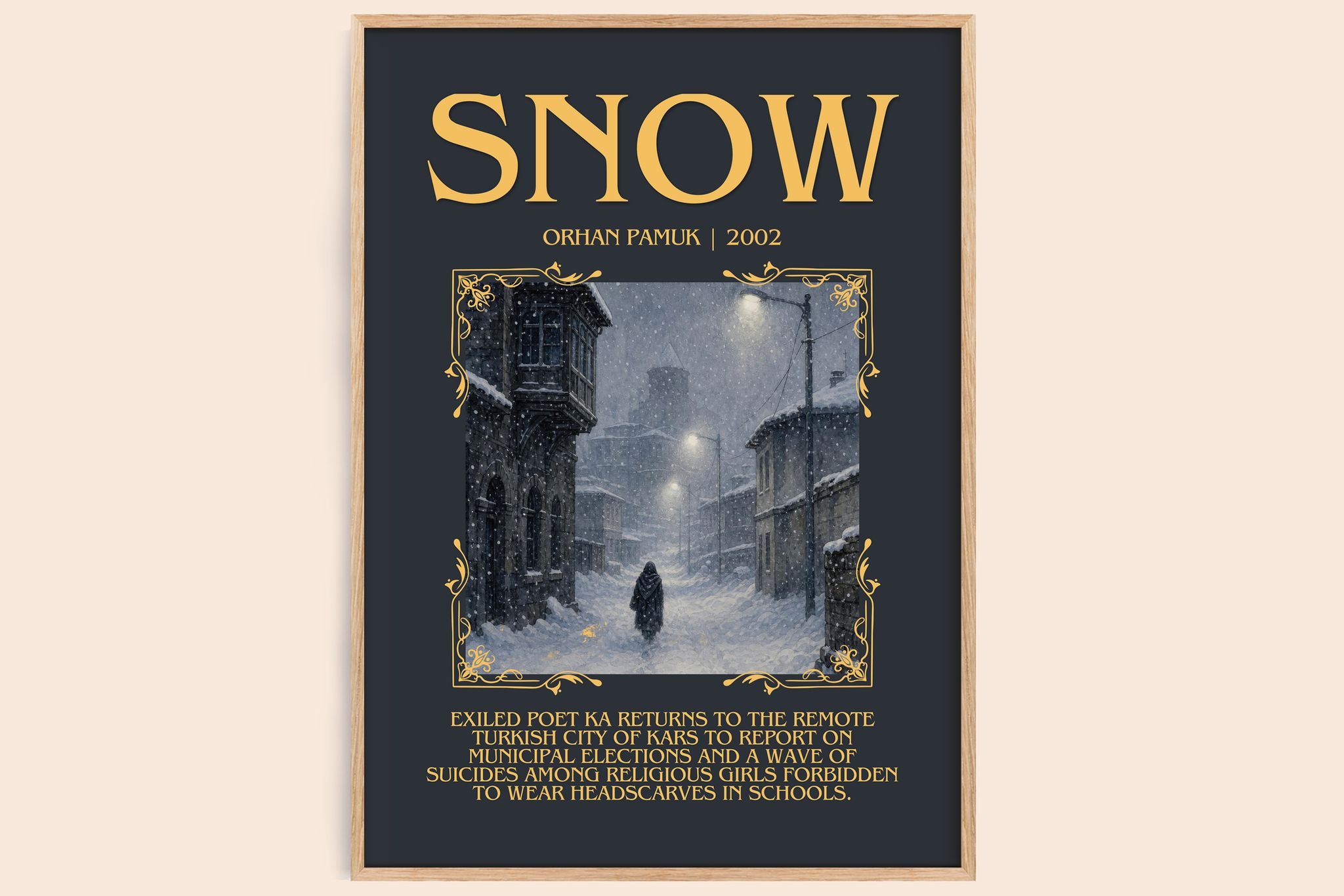 Snow Minimalist Book Poster by Orhan Pamuk
