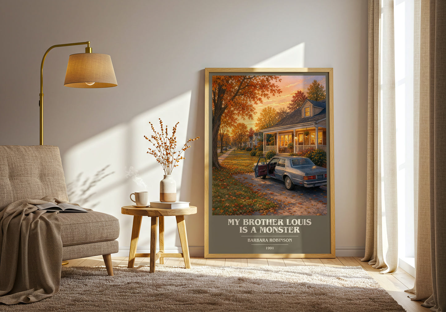 My Brother Louis Is A Monster book cover print on bookshelf – Barbara Robinson fan gift