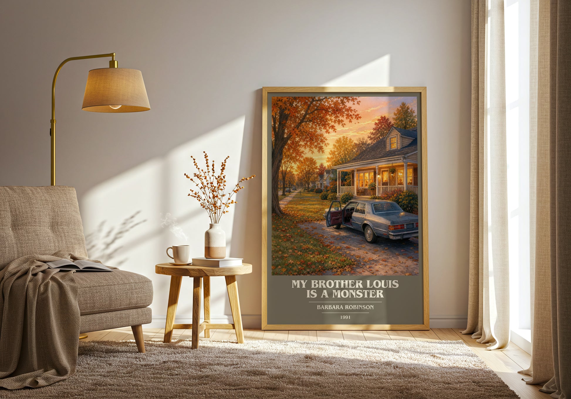 My Brother Louis Is A Monster book cover print on bookshelf – Barbara Robinson fan gift