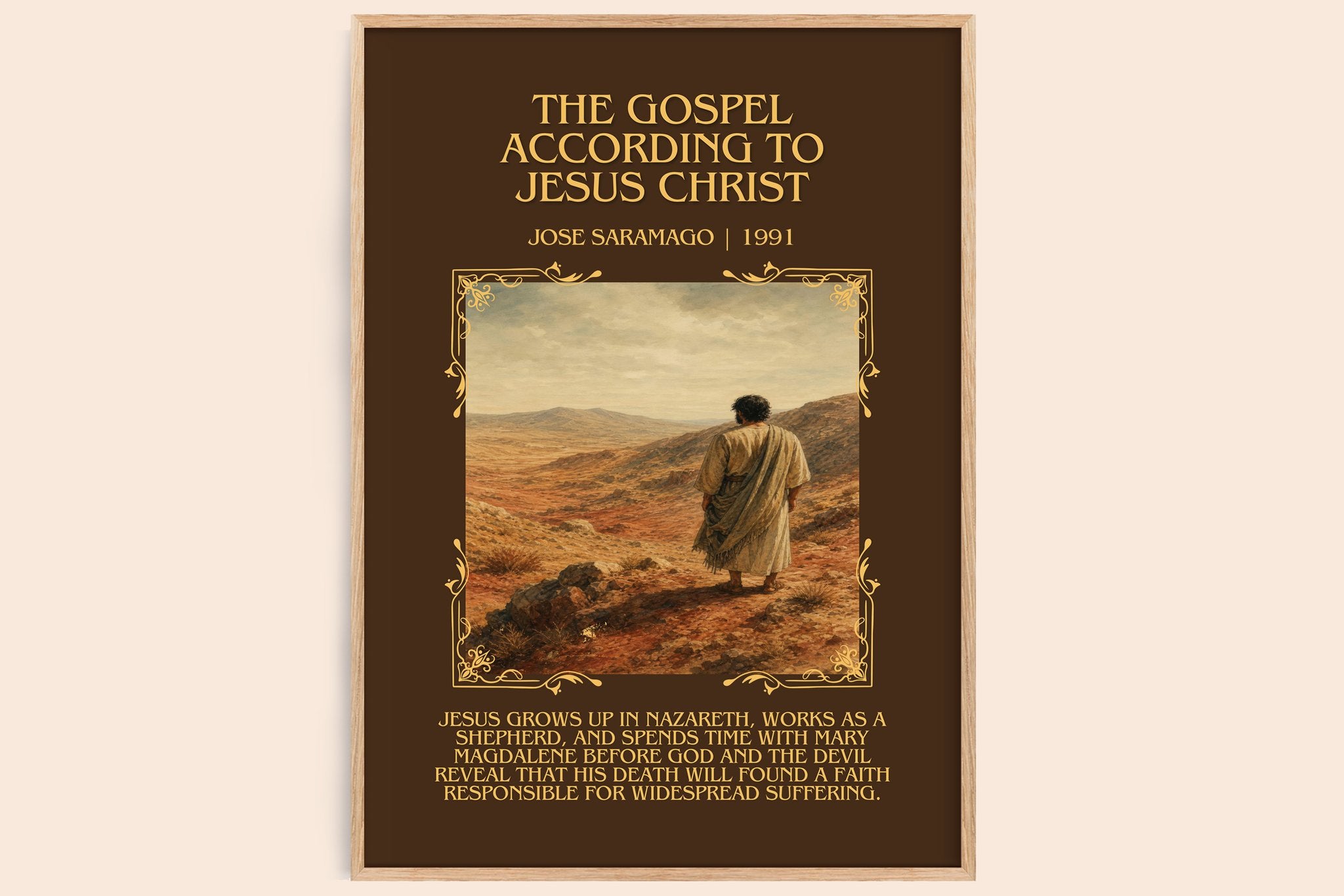 Gospel According to Jesus Christ Minimalist Book Poster by J. Saramago