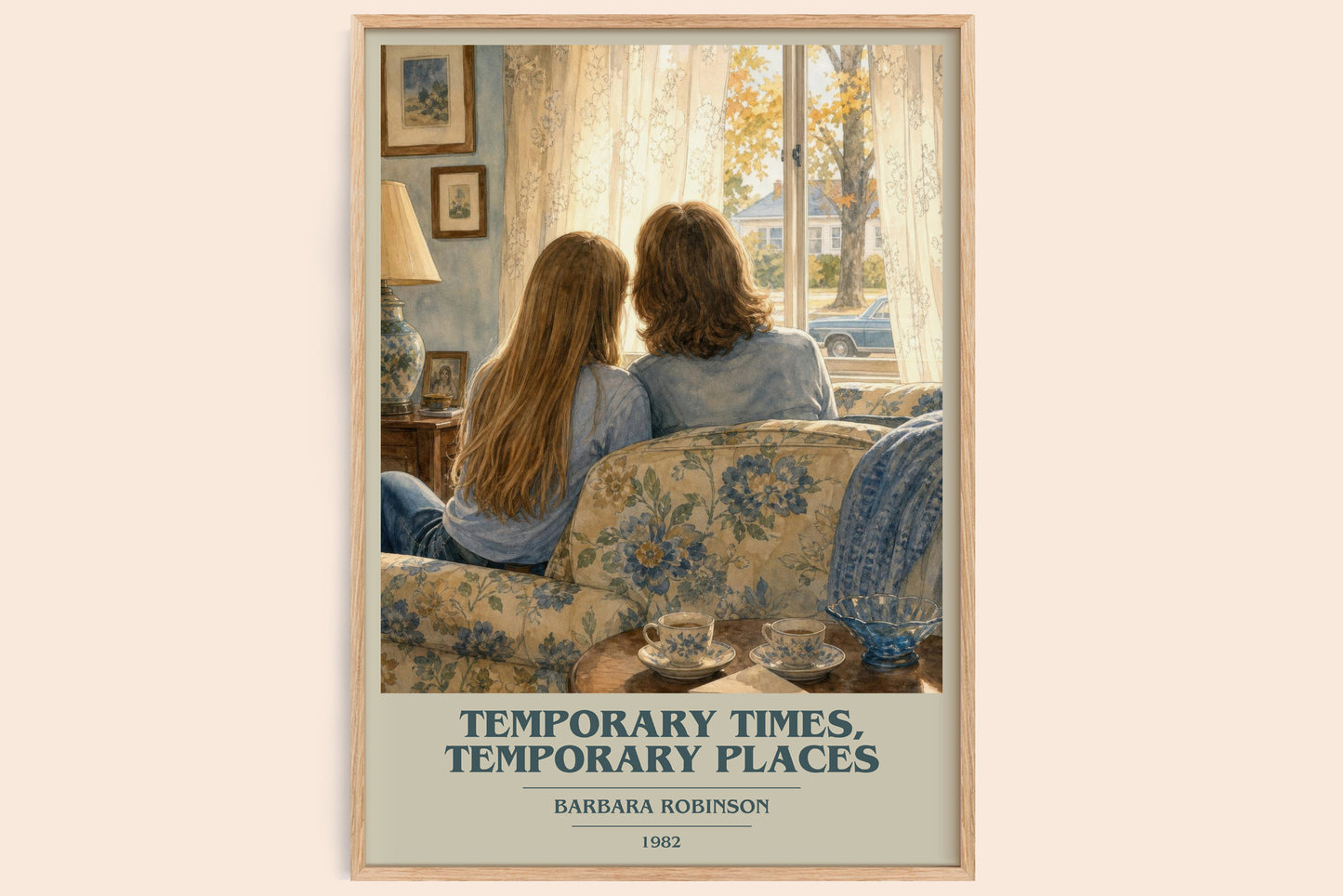 Temporary Times, Temporary Places book cover book poster by Barbara Robinson – framed literary art print