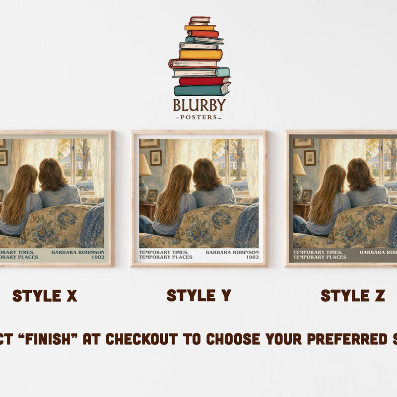 Temporary Times, Temporary Places literary print in frame leaning in hallway – childrens wall art