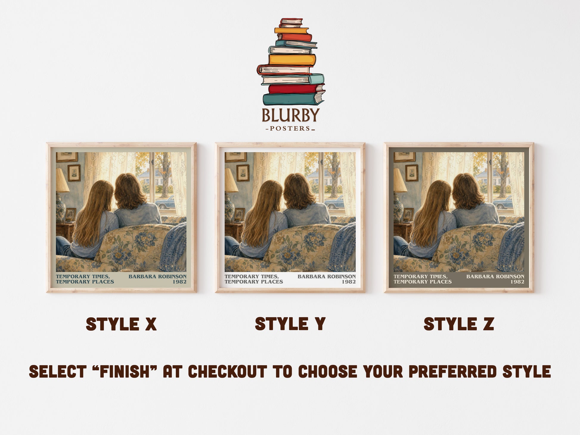 Temporary Times, Temporary Places literary print in frame leaning in hallway – childrens wall art