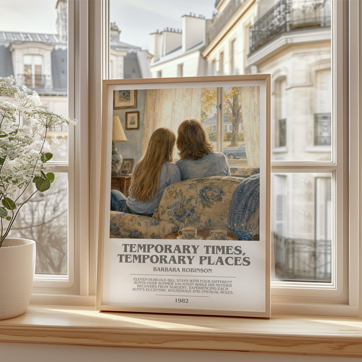 Temporary Times, Temporary Places bookish poster colour and style options – Barbara Robinson book art